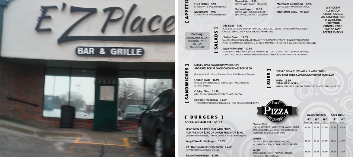 E'Z Place Menu