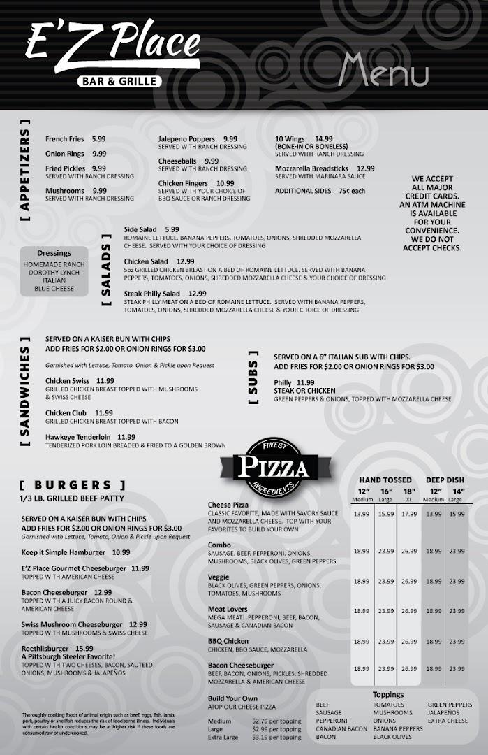 E'Z Place Menu