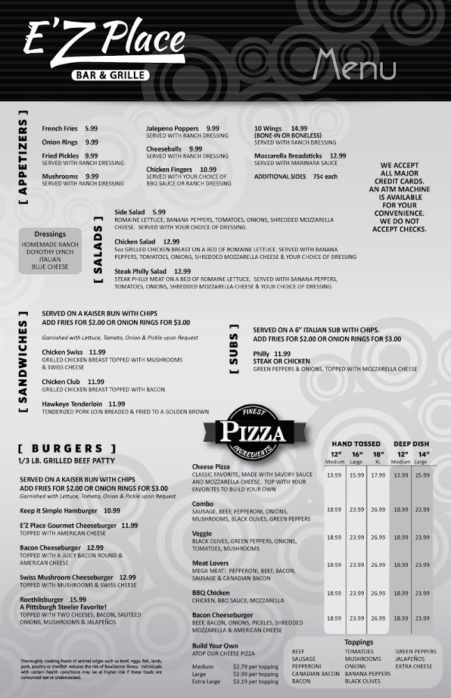 E'Z Place Menu image 1
